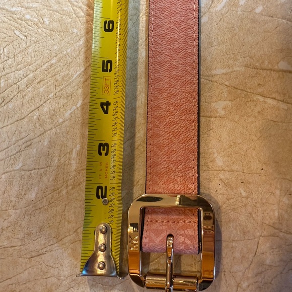 KORS Michael Kors Pink and Gold Leather Belt - Picture 1 of 4